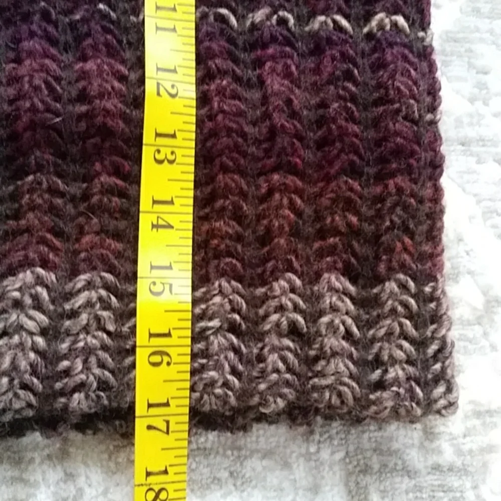 Raffaello Bettini Crochet Wool Blend Infinity Tube Scarf Tan Brown